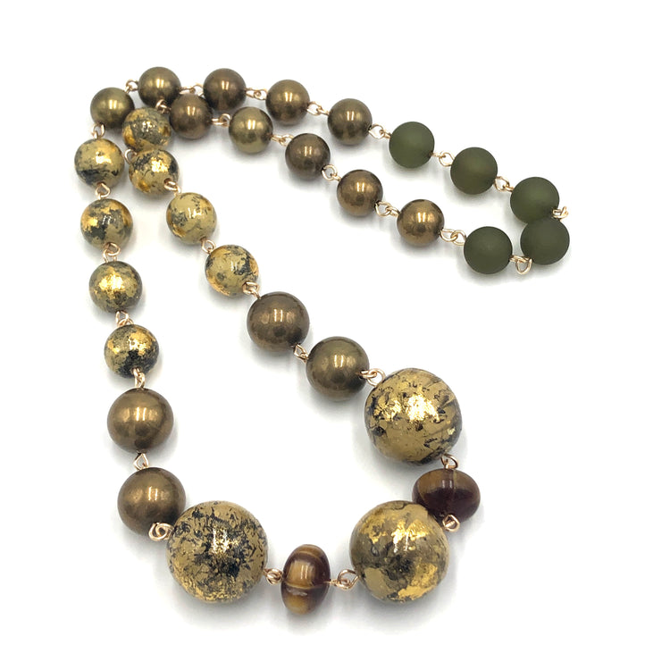 golden green necklace