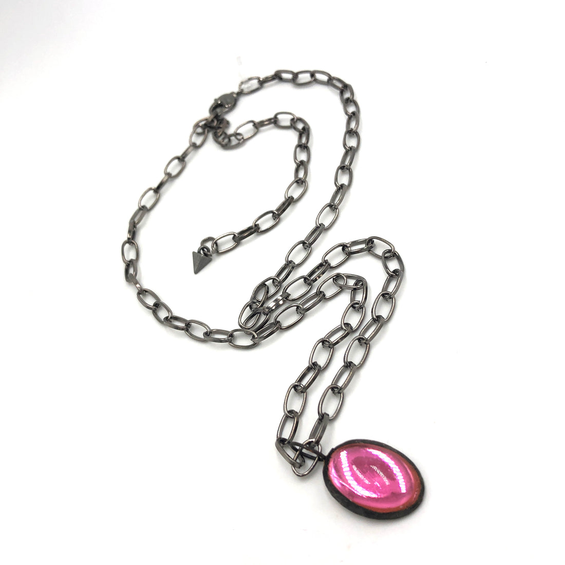 pink foil back pendant