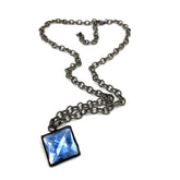 blue foil necklace