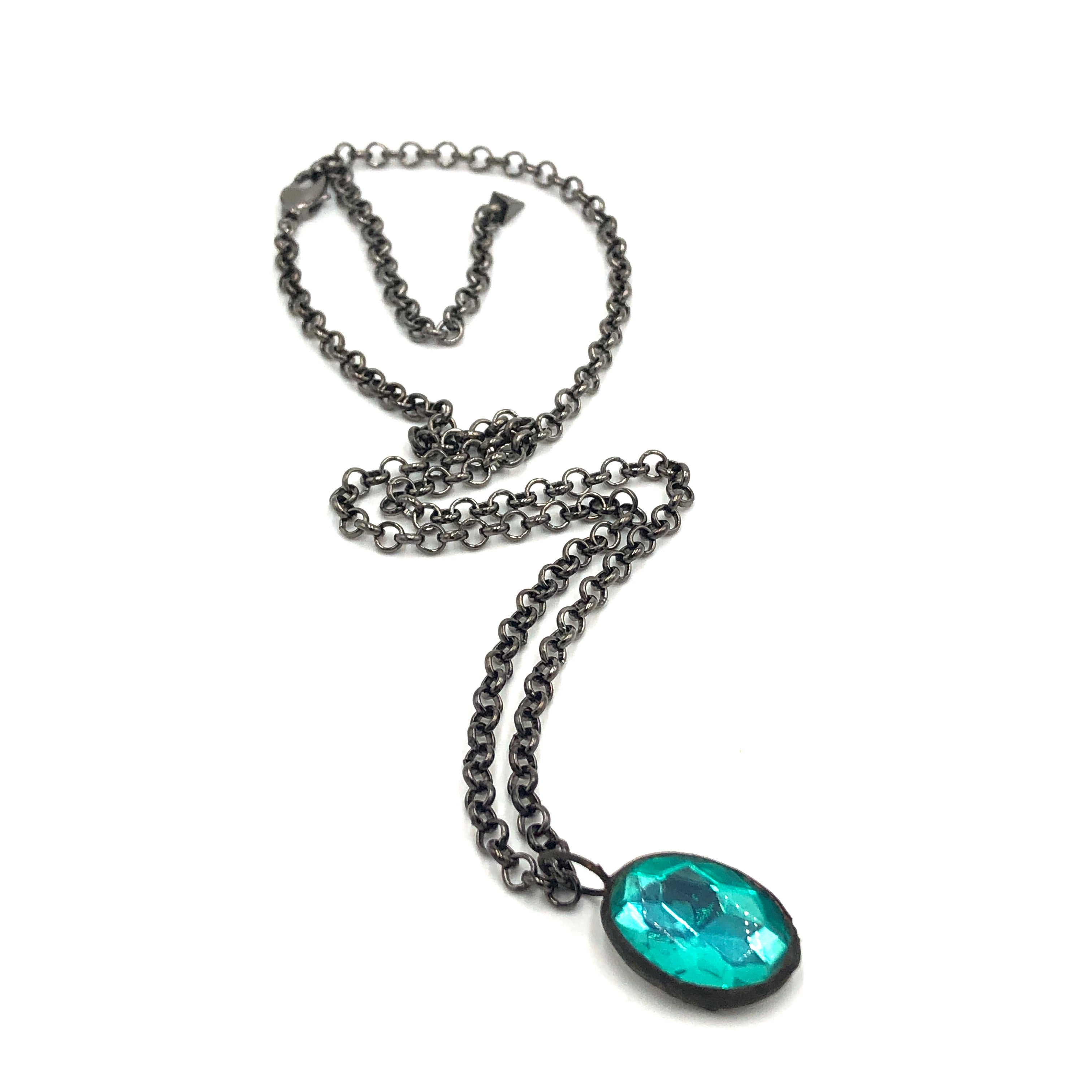 teal pendant necklace