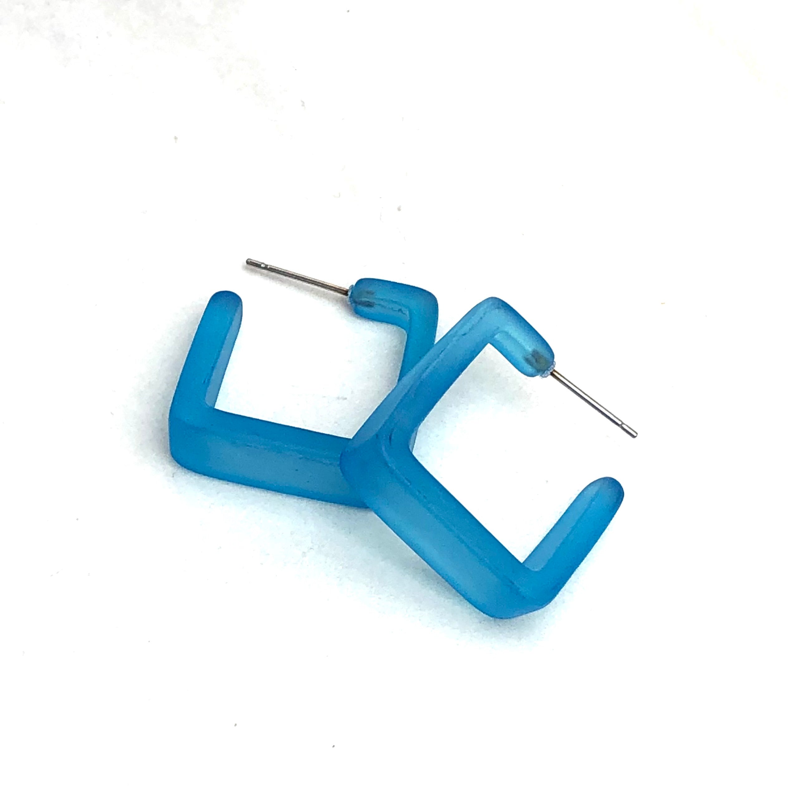bright blue square hoops
