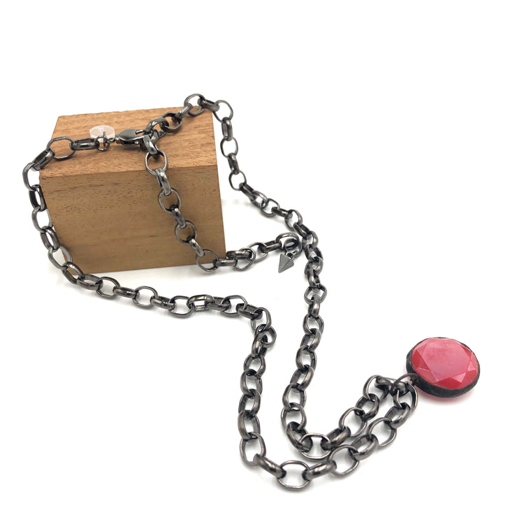 red luster pendant necklace