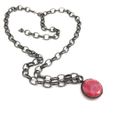 ruby faceted chunky chain necklace