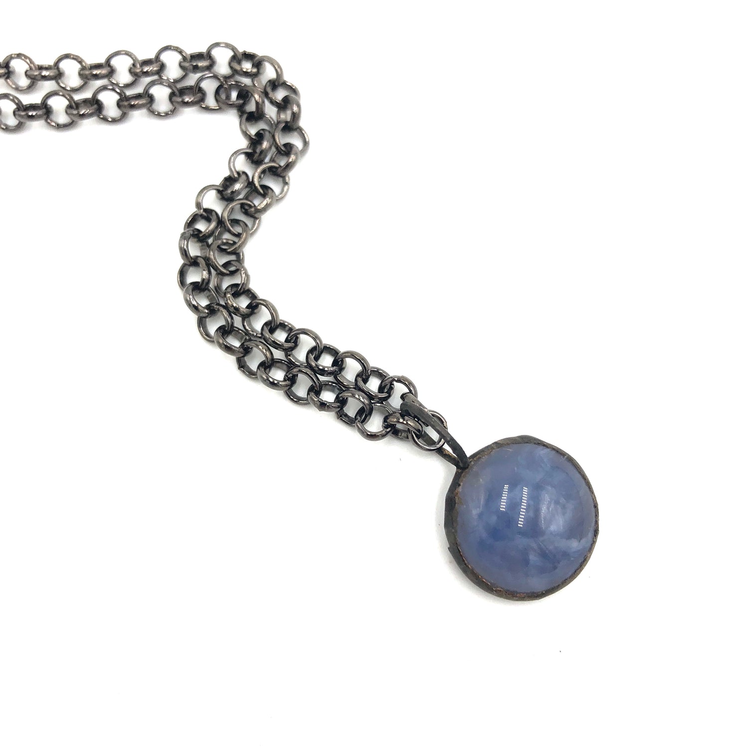 denim marbled blue pendant