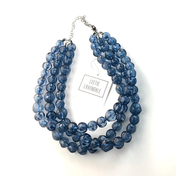 denim blue necklace