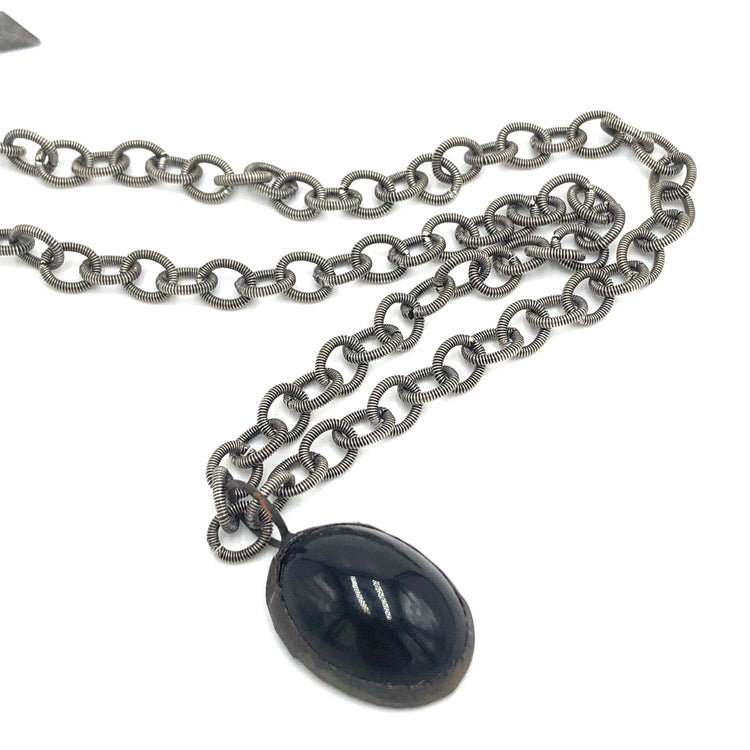 black coil chain necklace