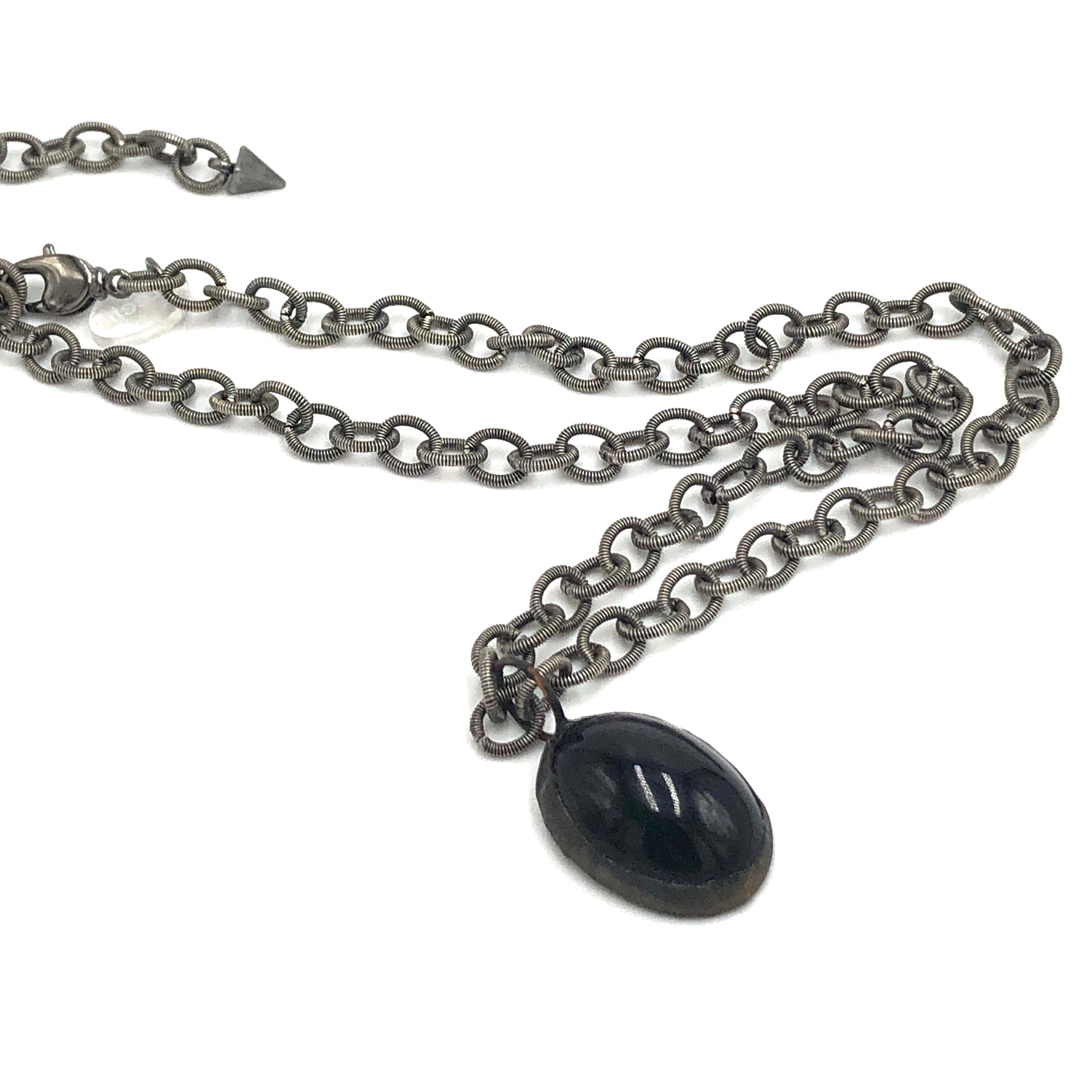 black layering necklace