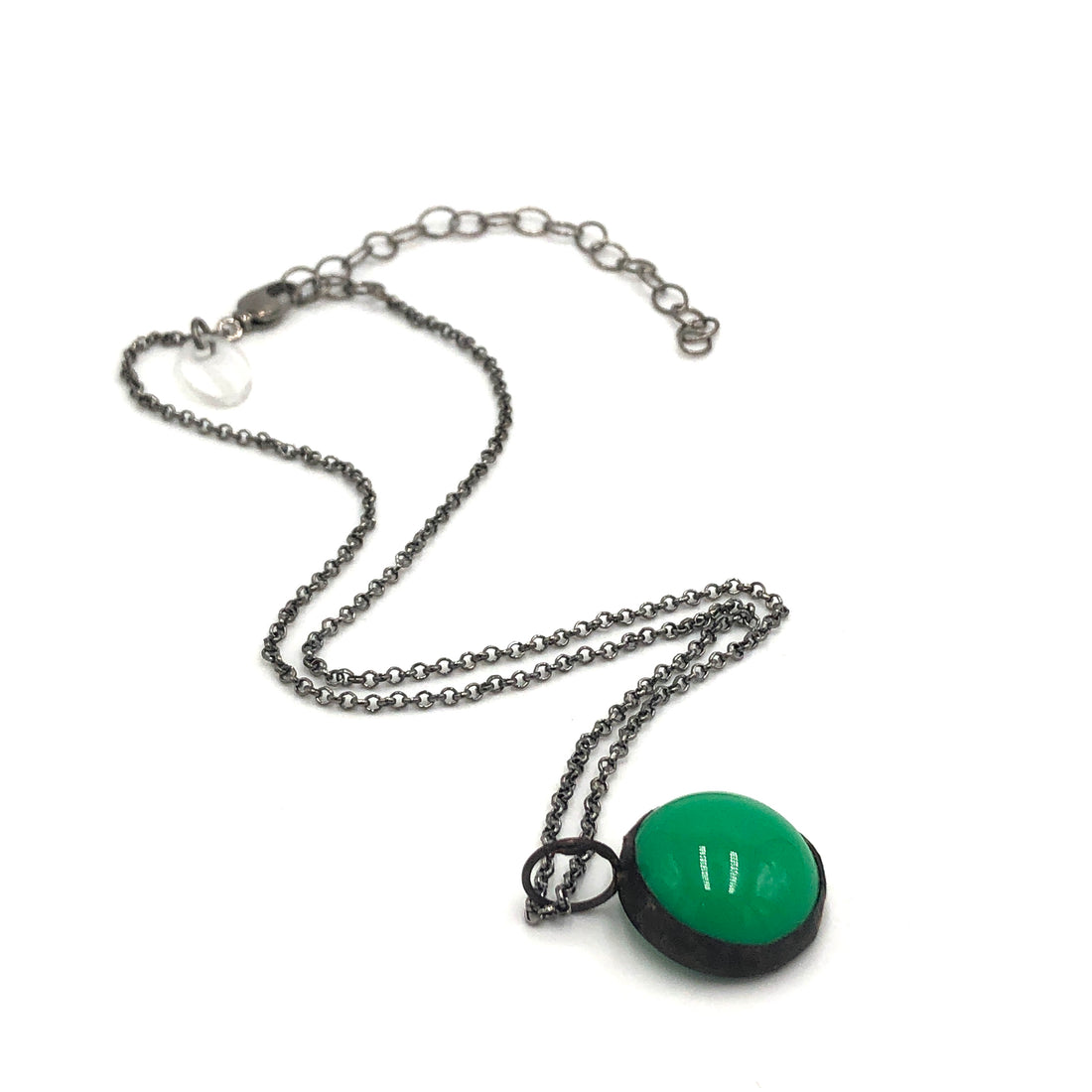 green necklace lucite