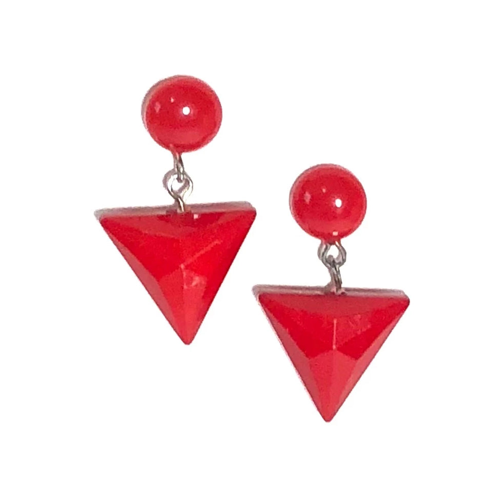 faceted red earrings