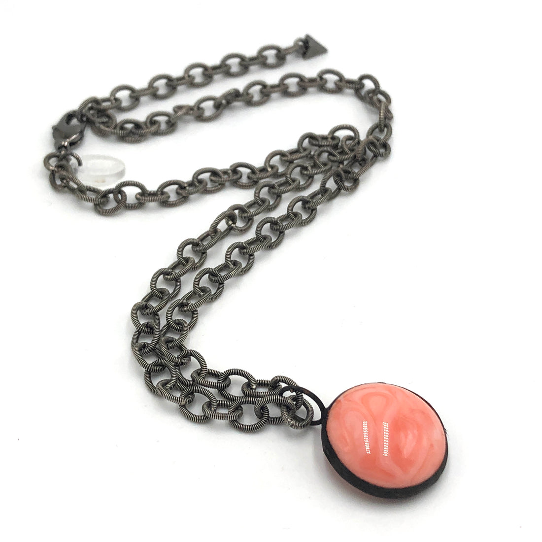 marbled peach necklace