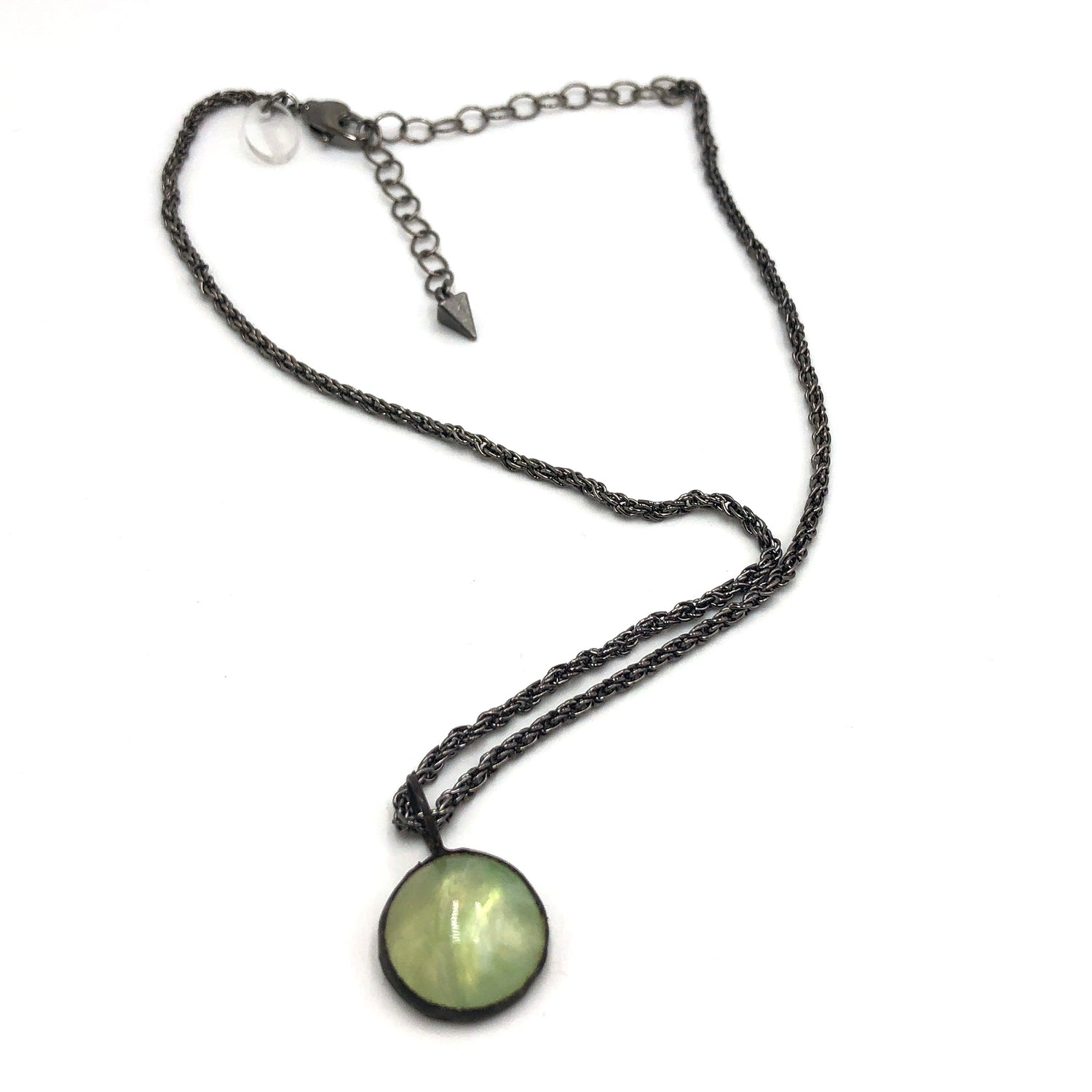 sage green pendant necklace