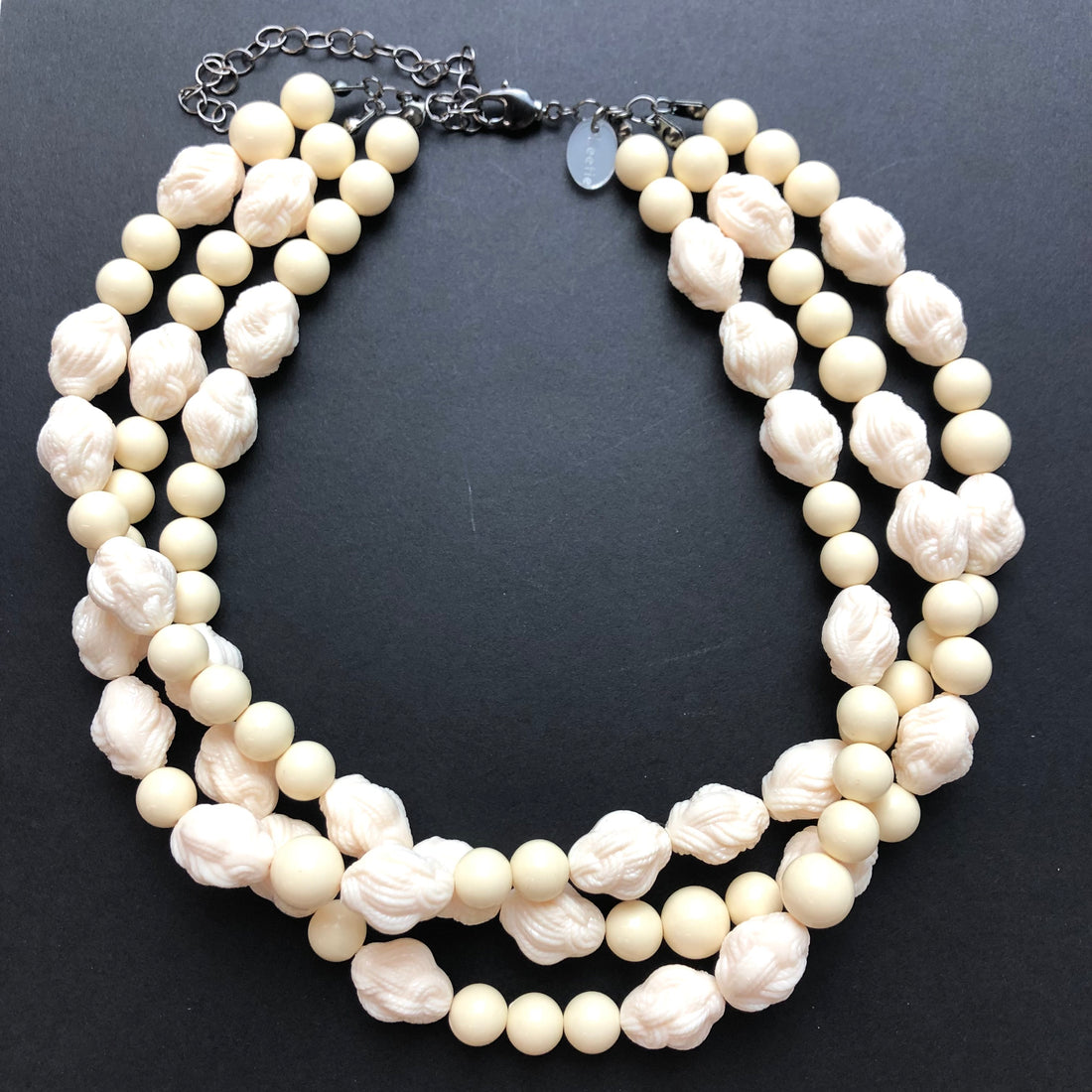 cream knotted necklace