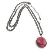 ruby red luster necklace
