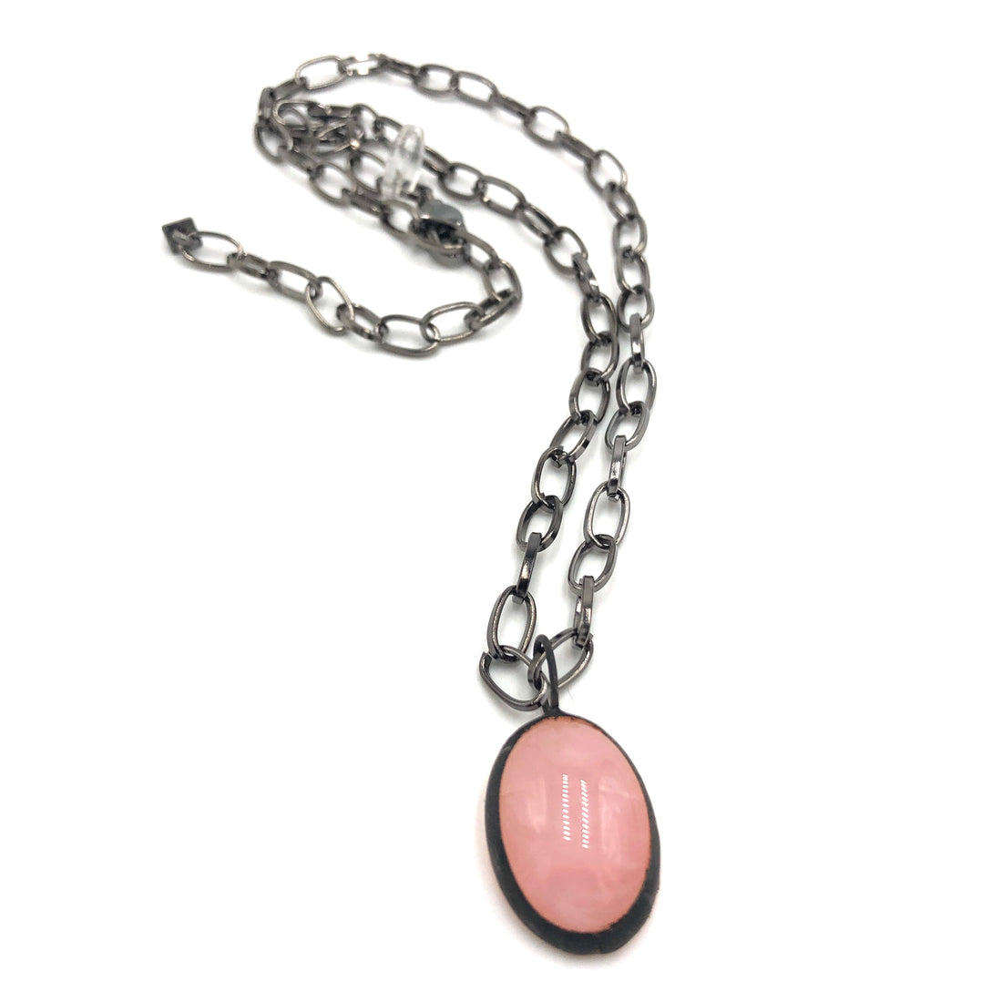 pink oval necklace