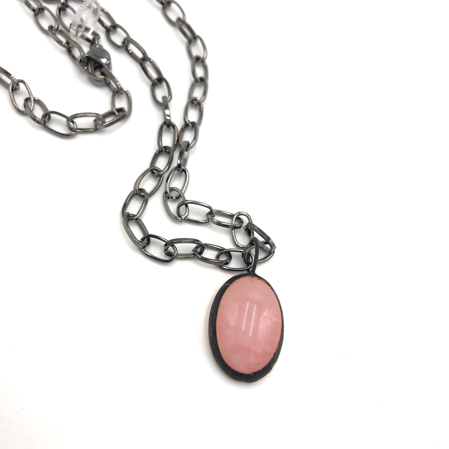 oval pink pendant