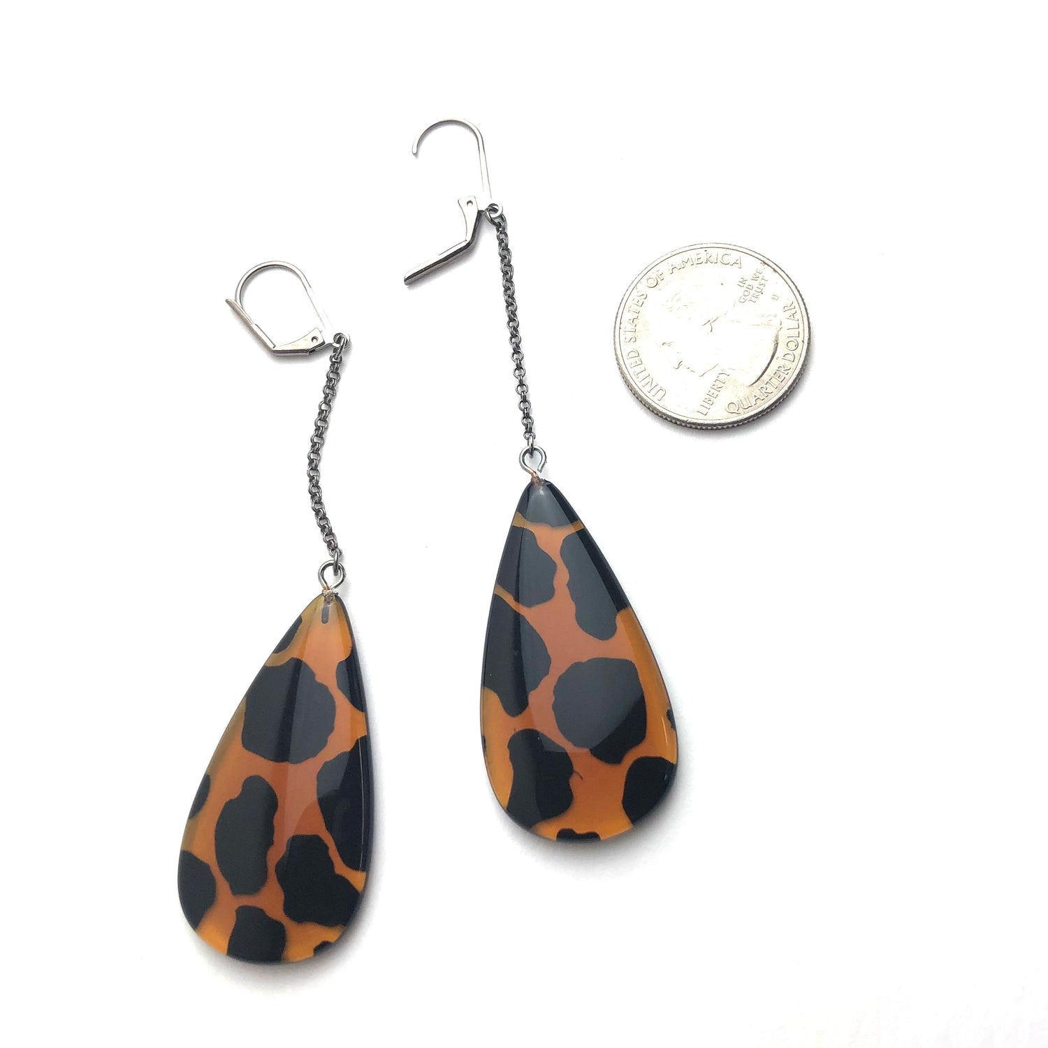 long leopard earrings