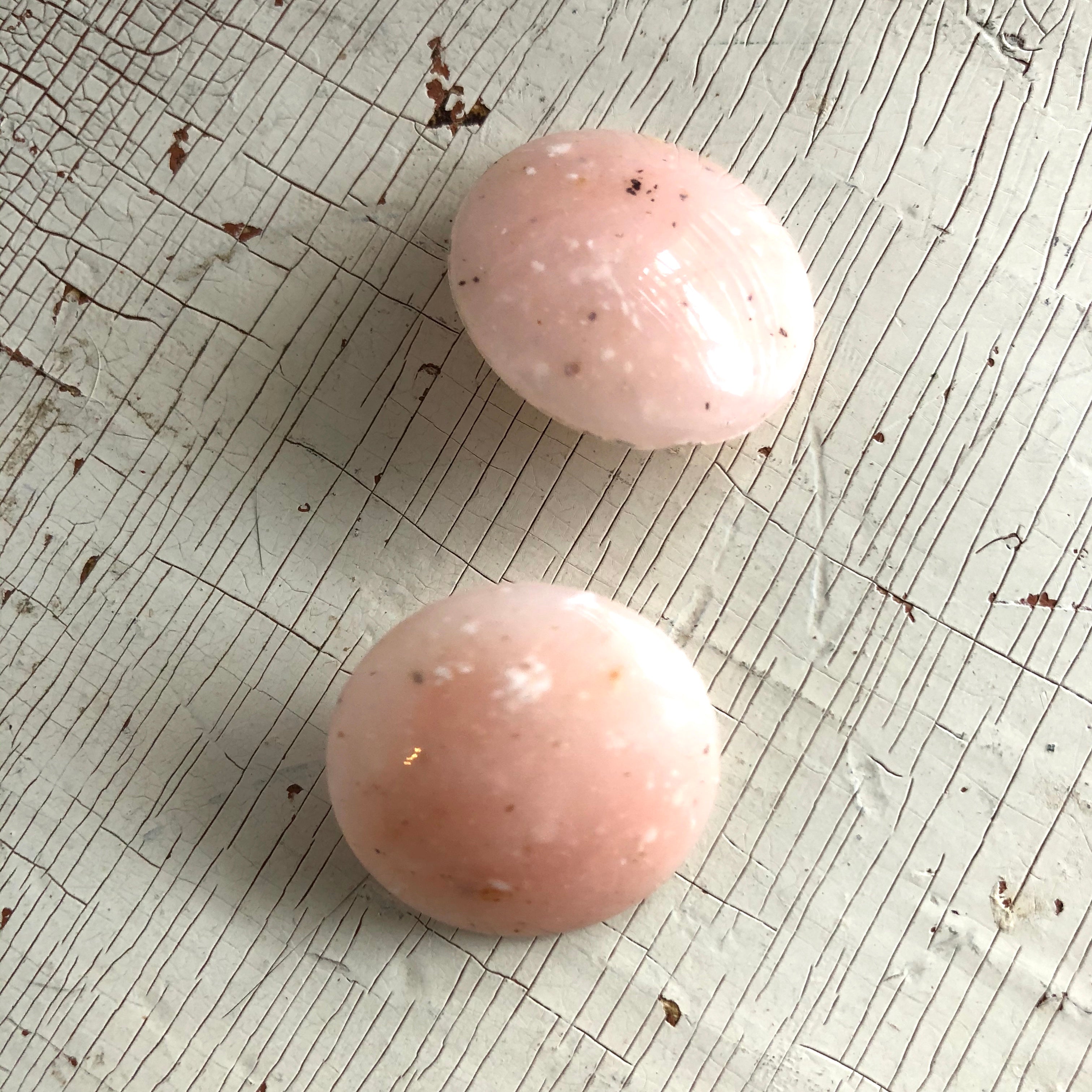 Pink Granite Retro Saucer Button Stud Earrings