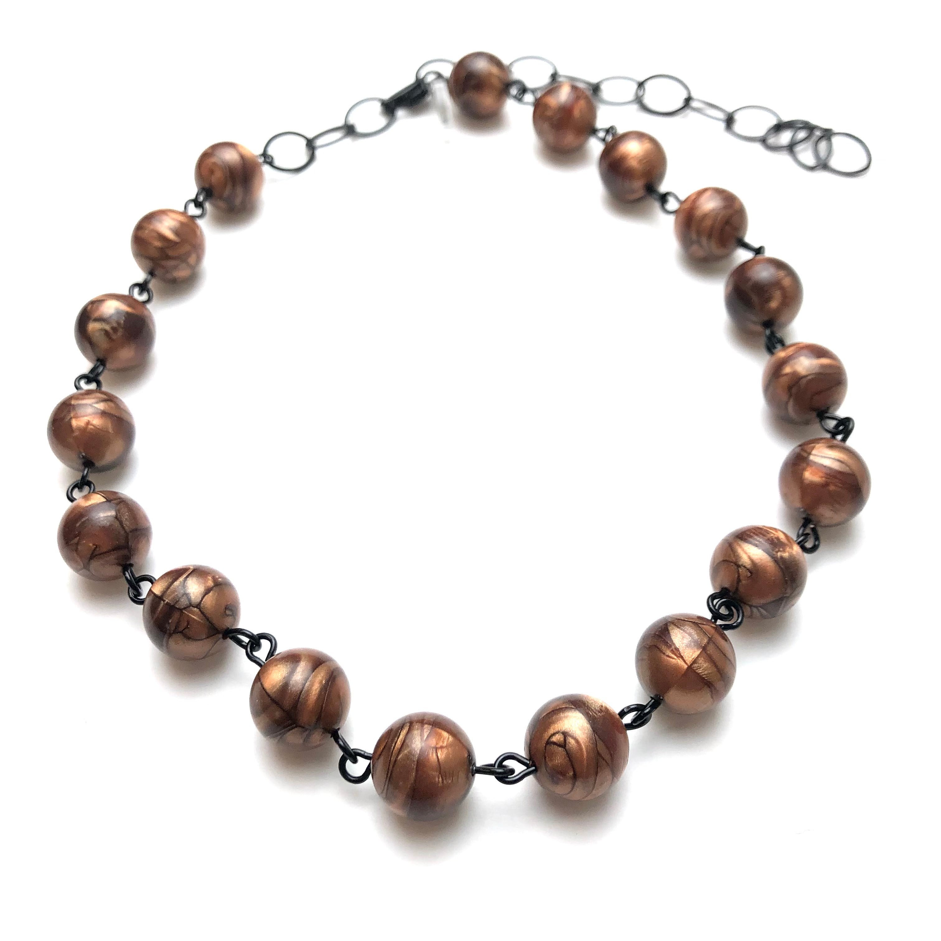 copper marbled necklace