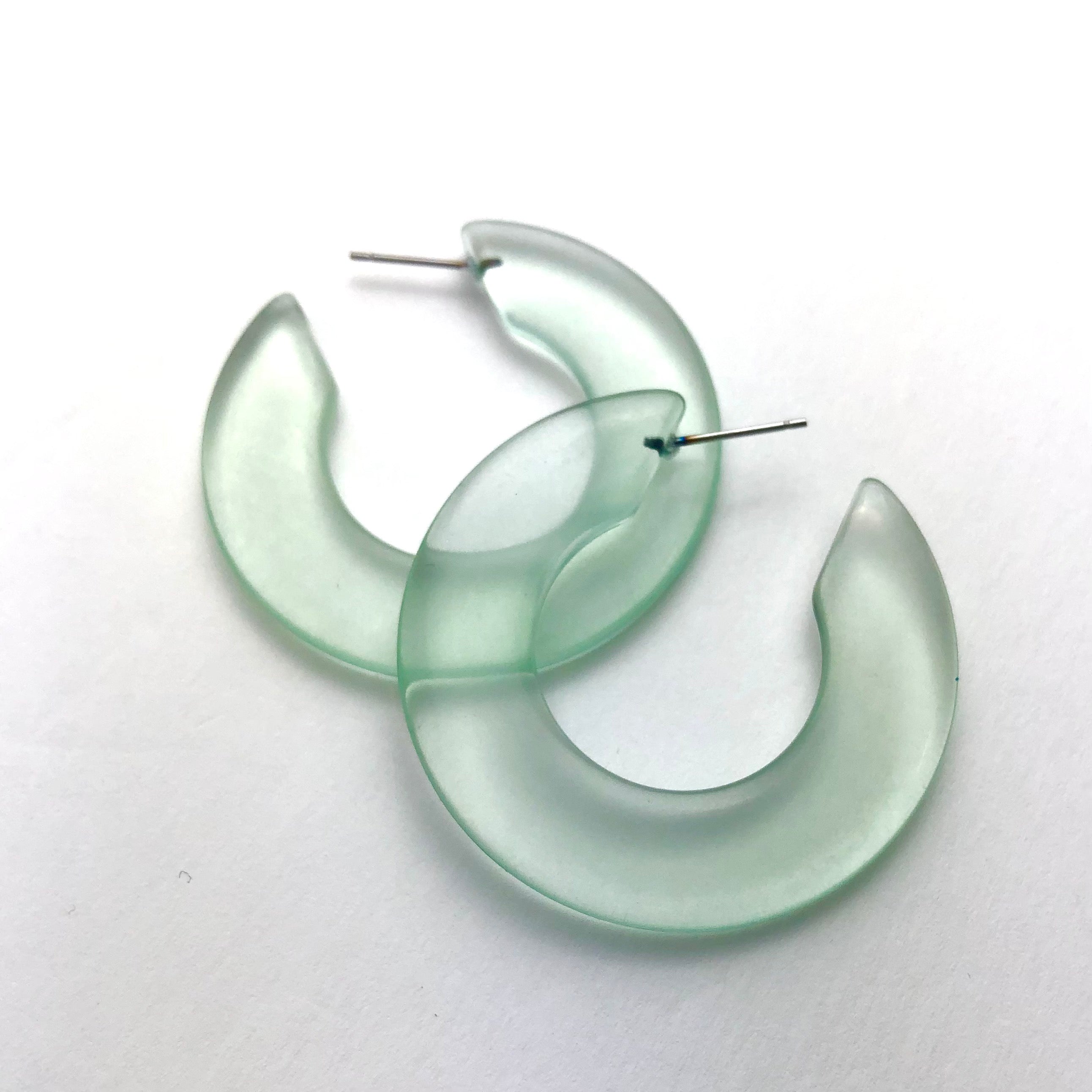light green acrylic hoops