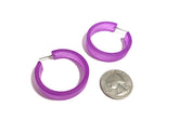 big frosted violet earrings