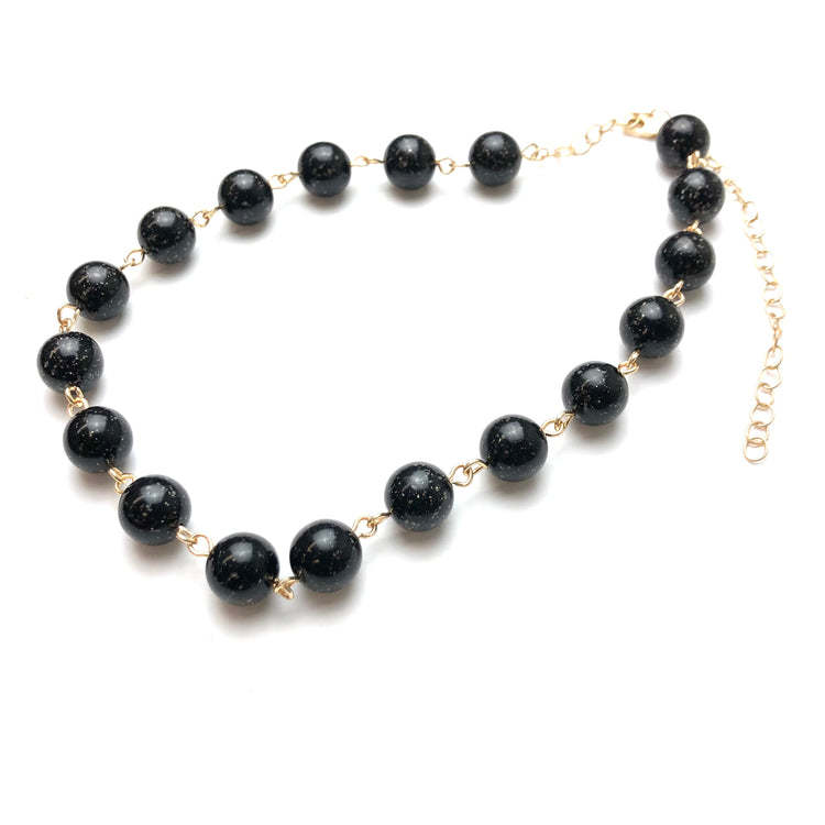 black sparkle vintage beads