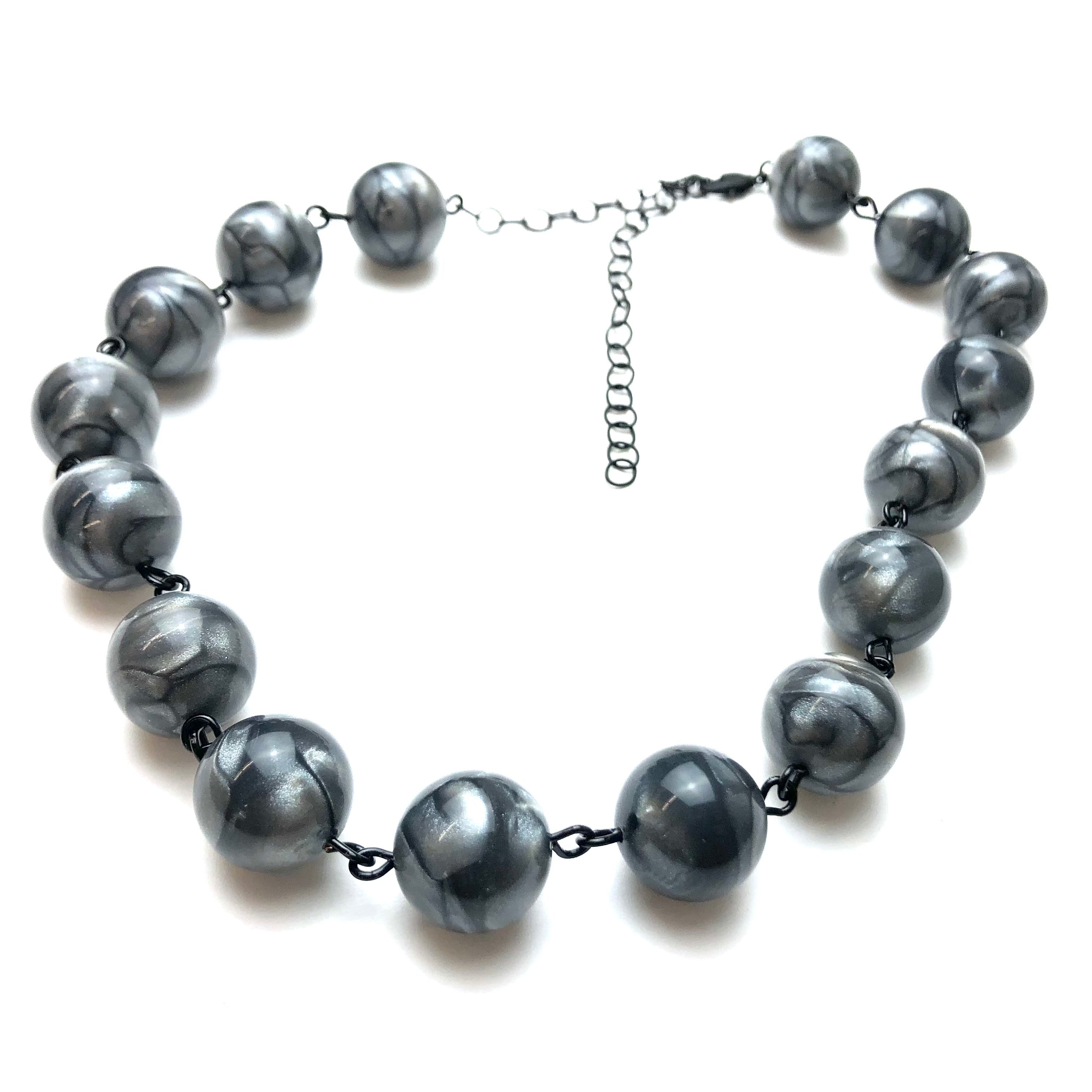 marbled charcoal necklace