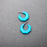 frosted blue acrylic hoops