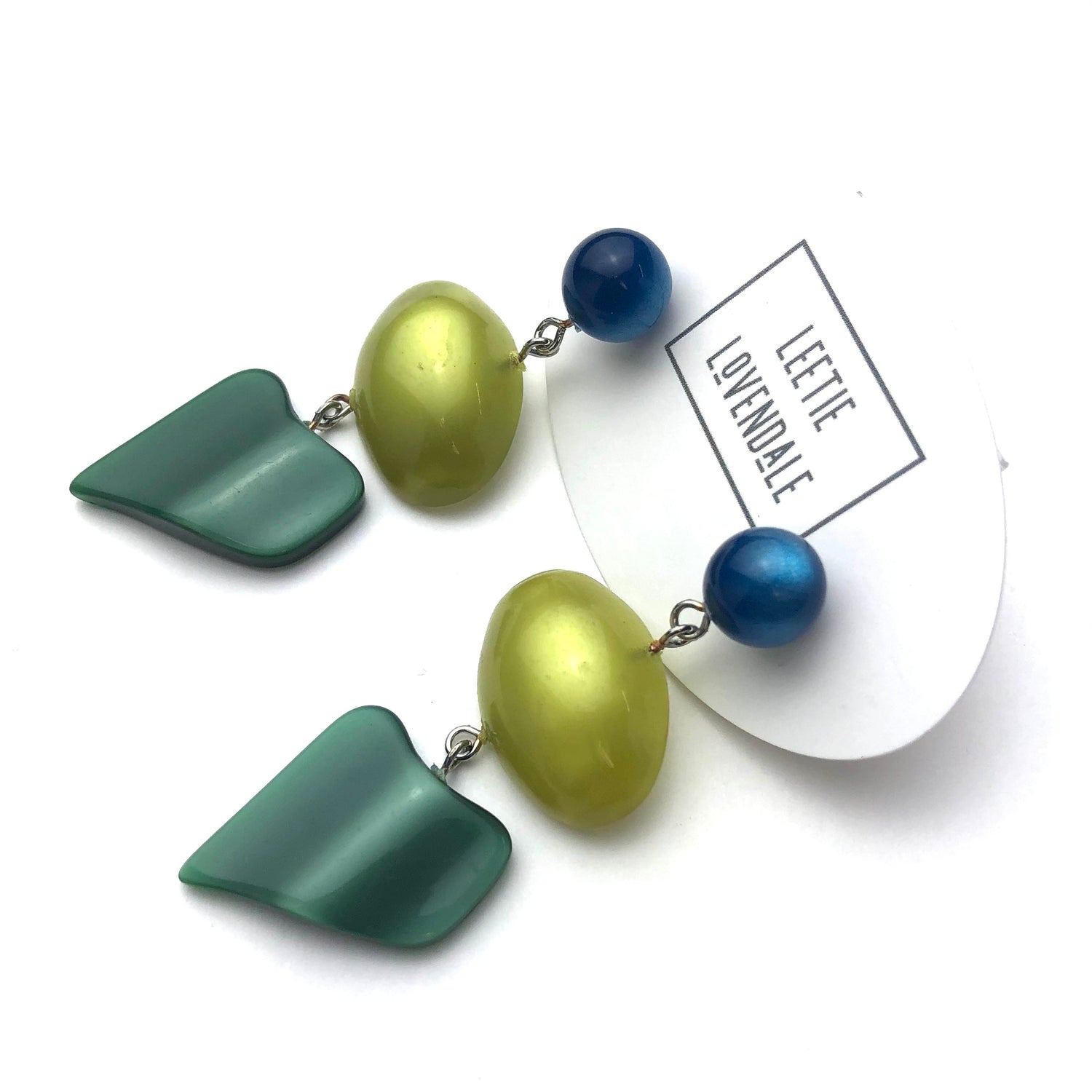 teal green earrings