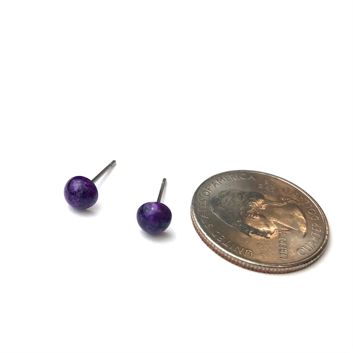 tiny purple studs