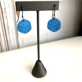 textured blue earrings