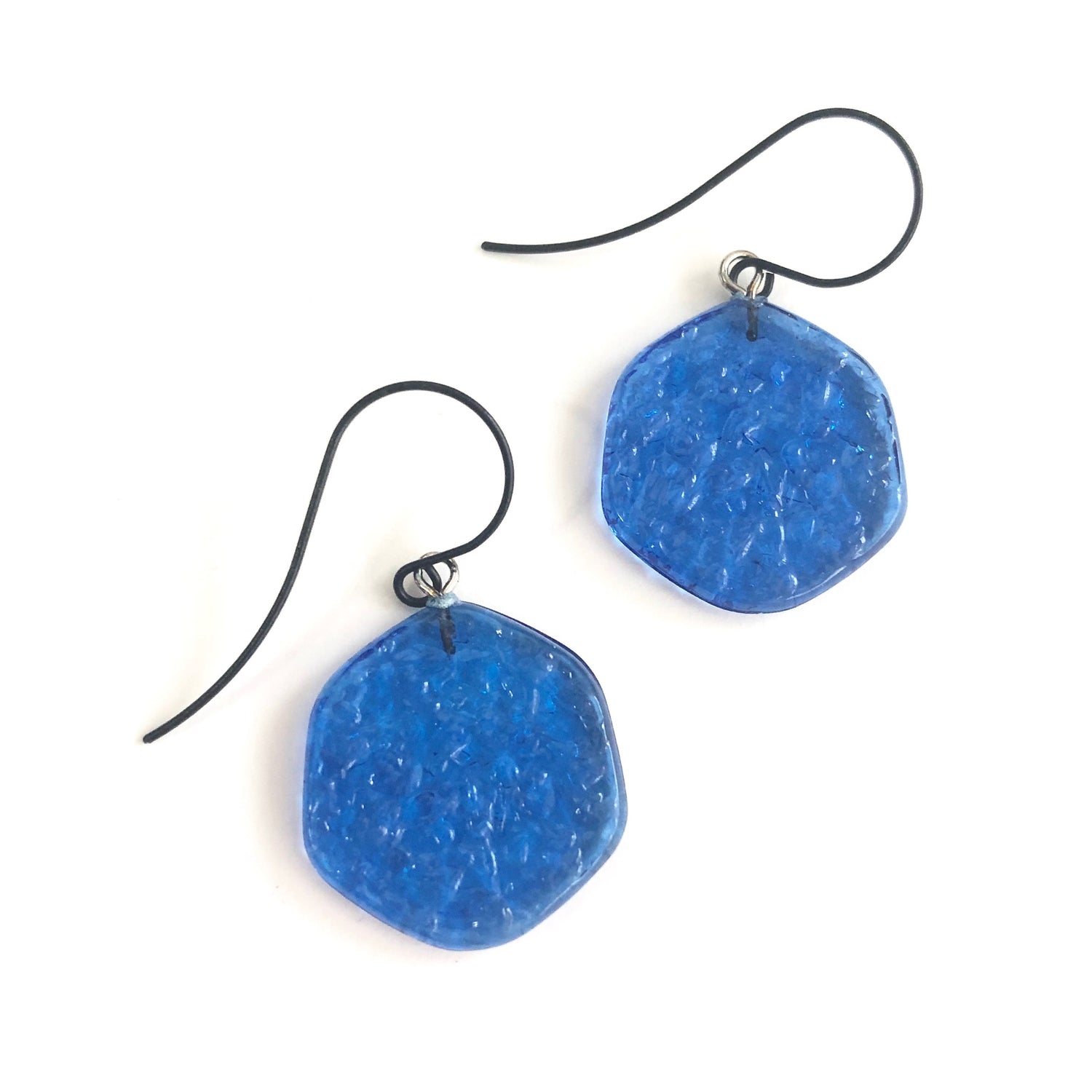 aqua blue statement earrings