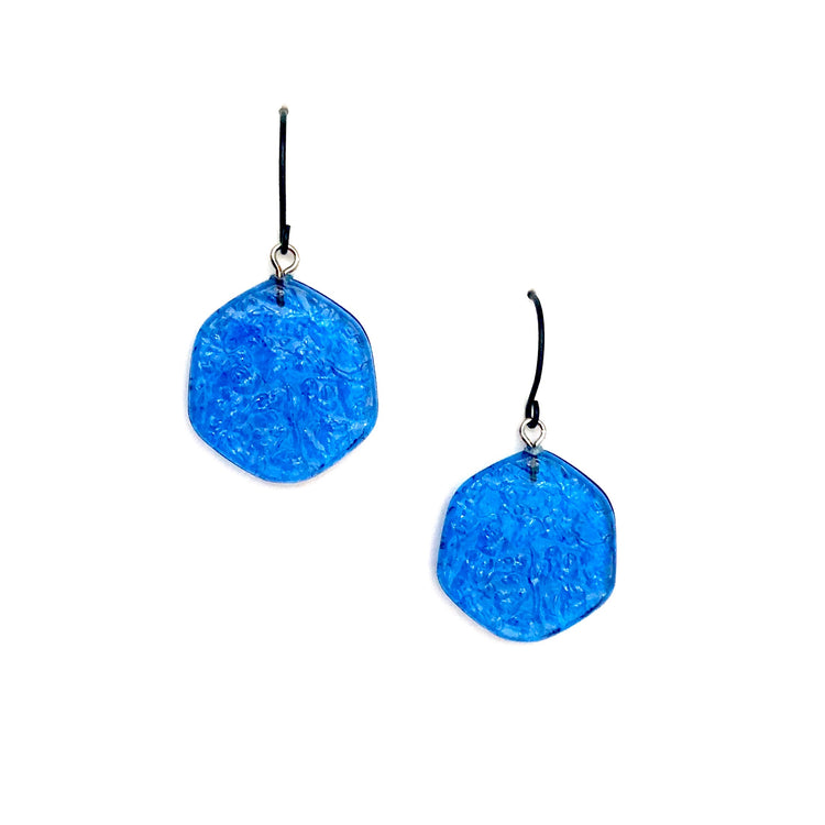 blue textured earrings