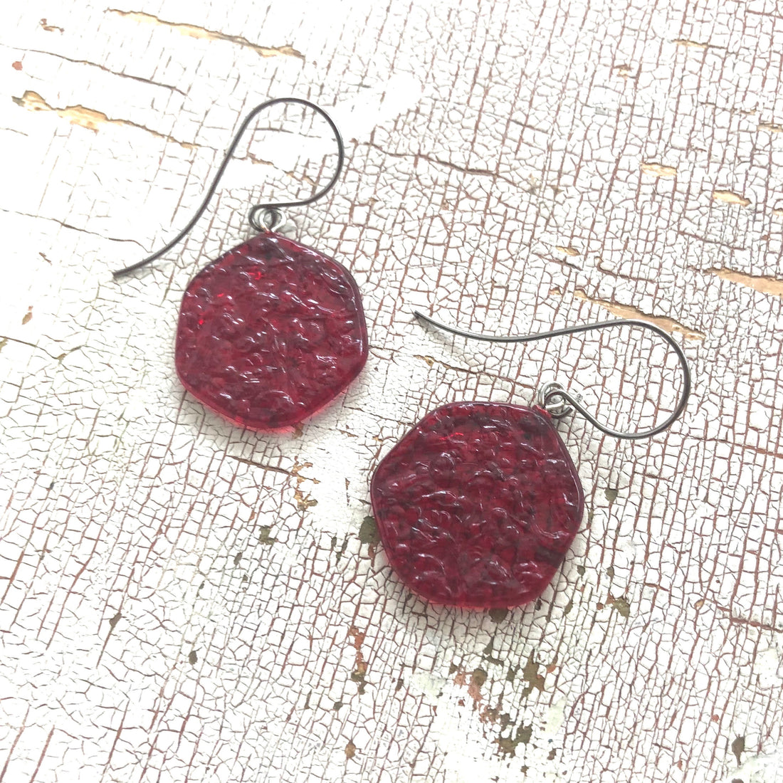 cherry red earrings