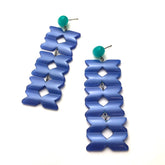 blue lucite statement earrings