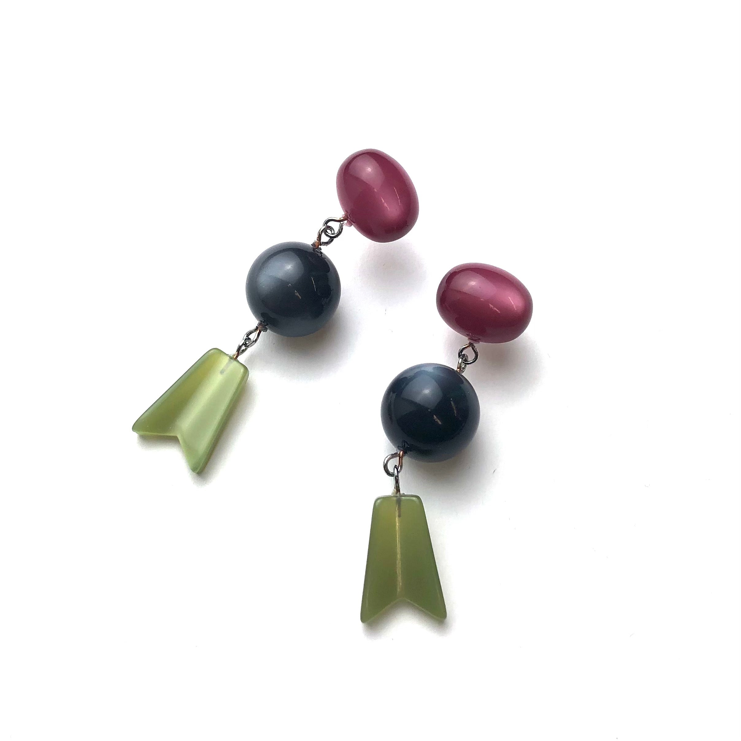 Cranberry Quiver Moonglow Statement Earrings *