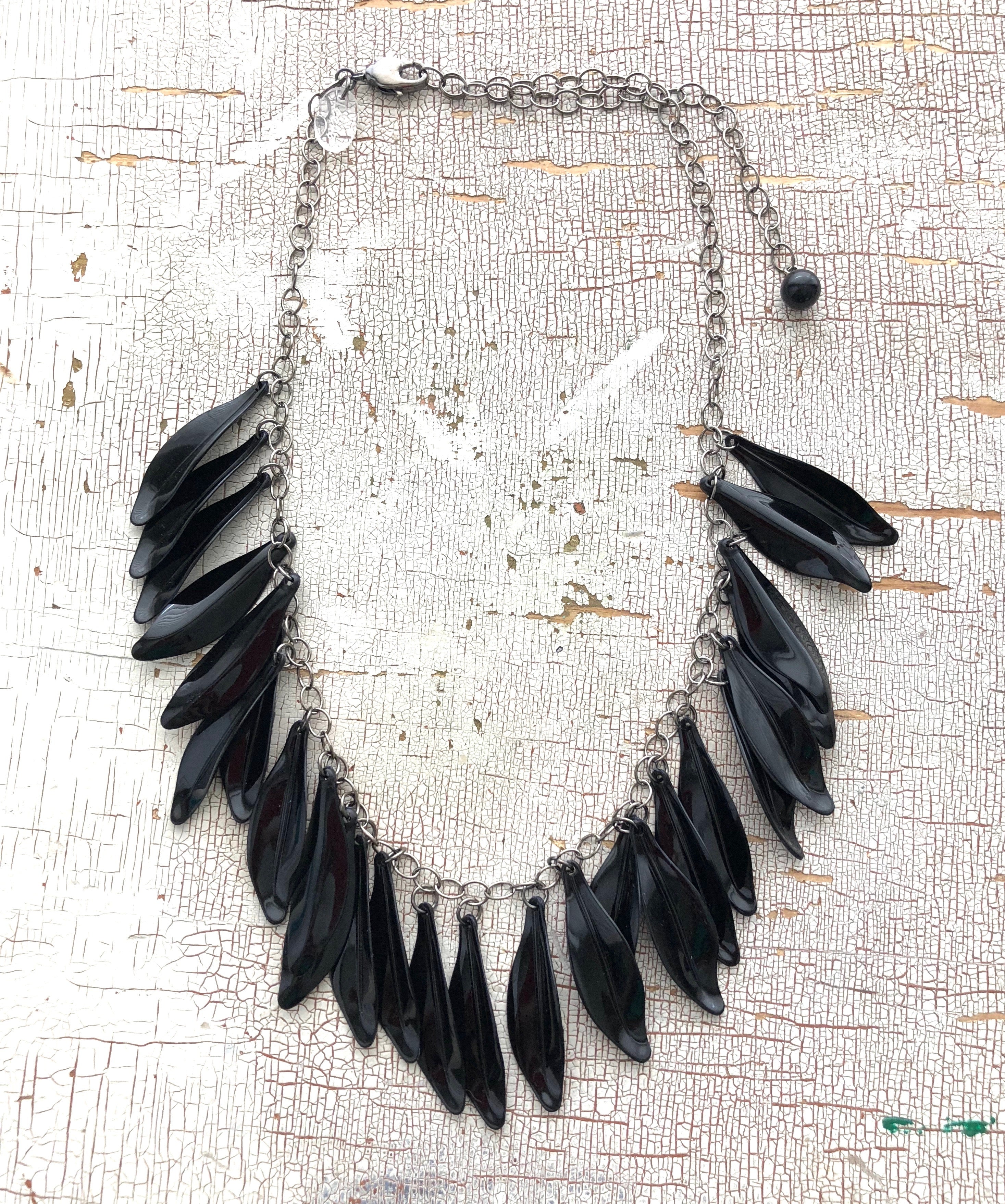 black leaf necklace