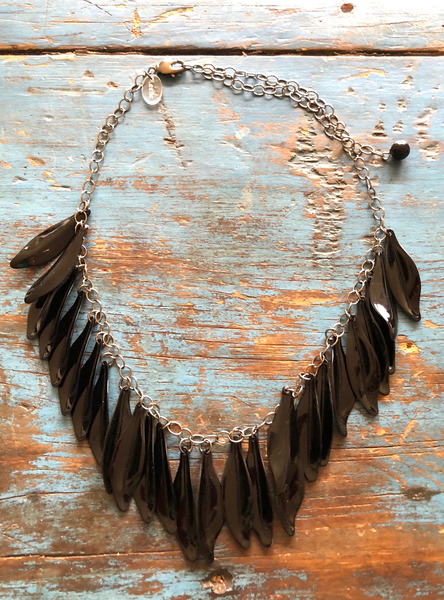 lucite leaves necklace