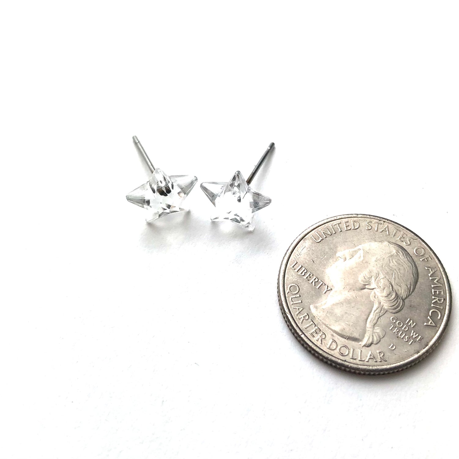 clear faceted stud earrings