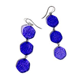 blue triple earrings