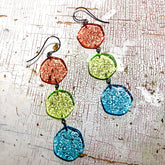 citrus stained glass earrings