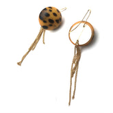 gold chain leopard earrings