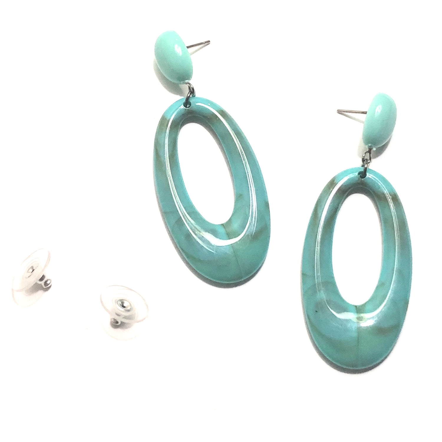 lucite oval stud earrings