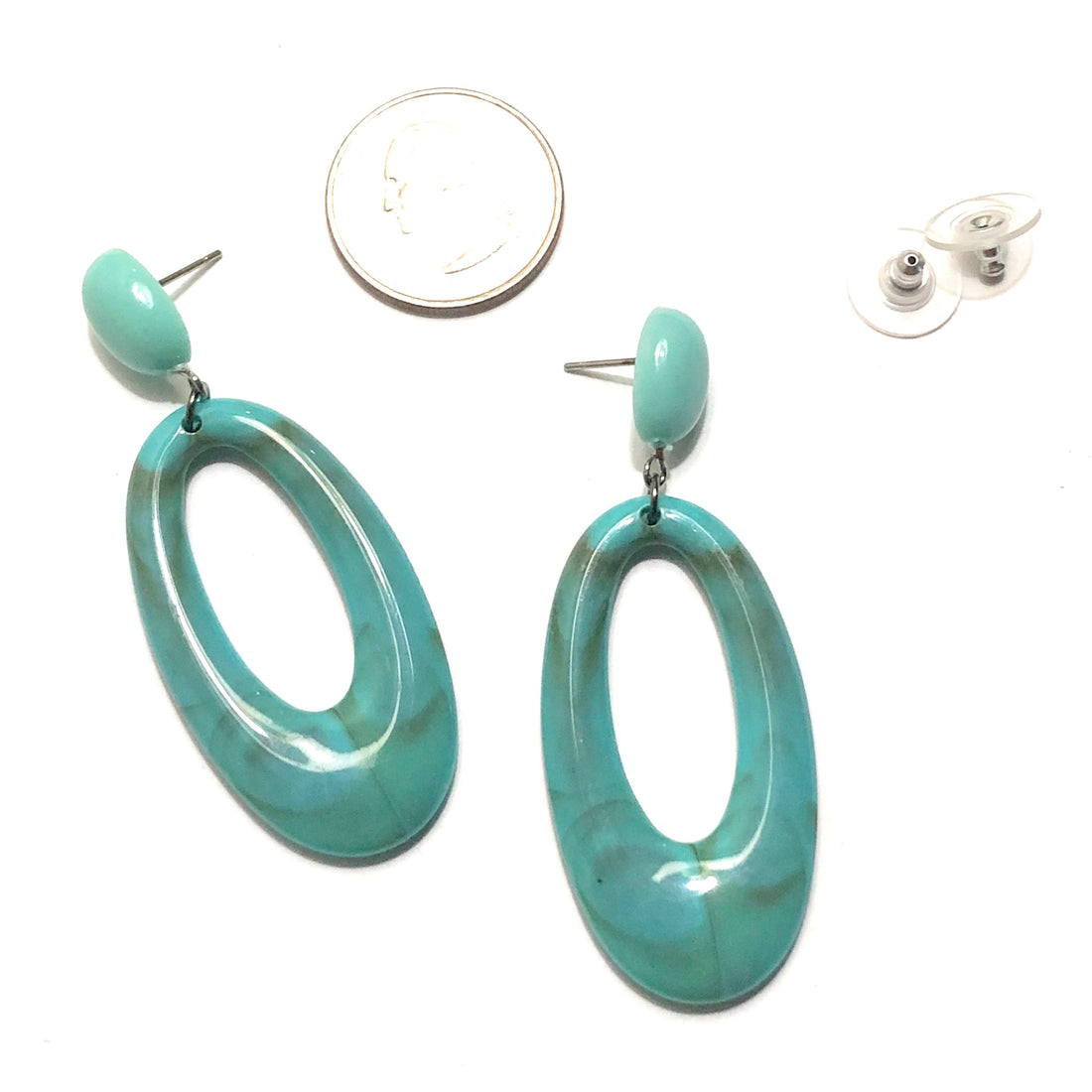 turquoise oval earrings