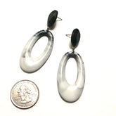 black white statement earrings