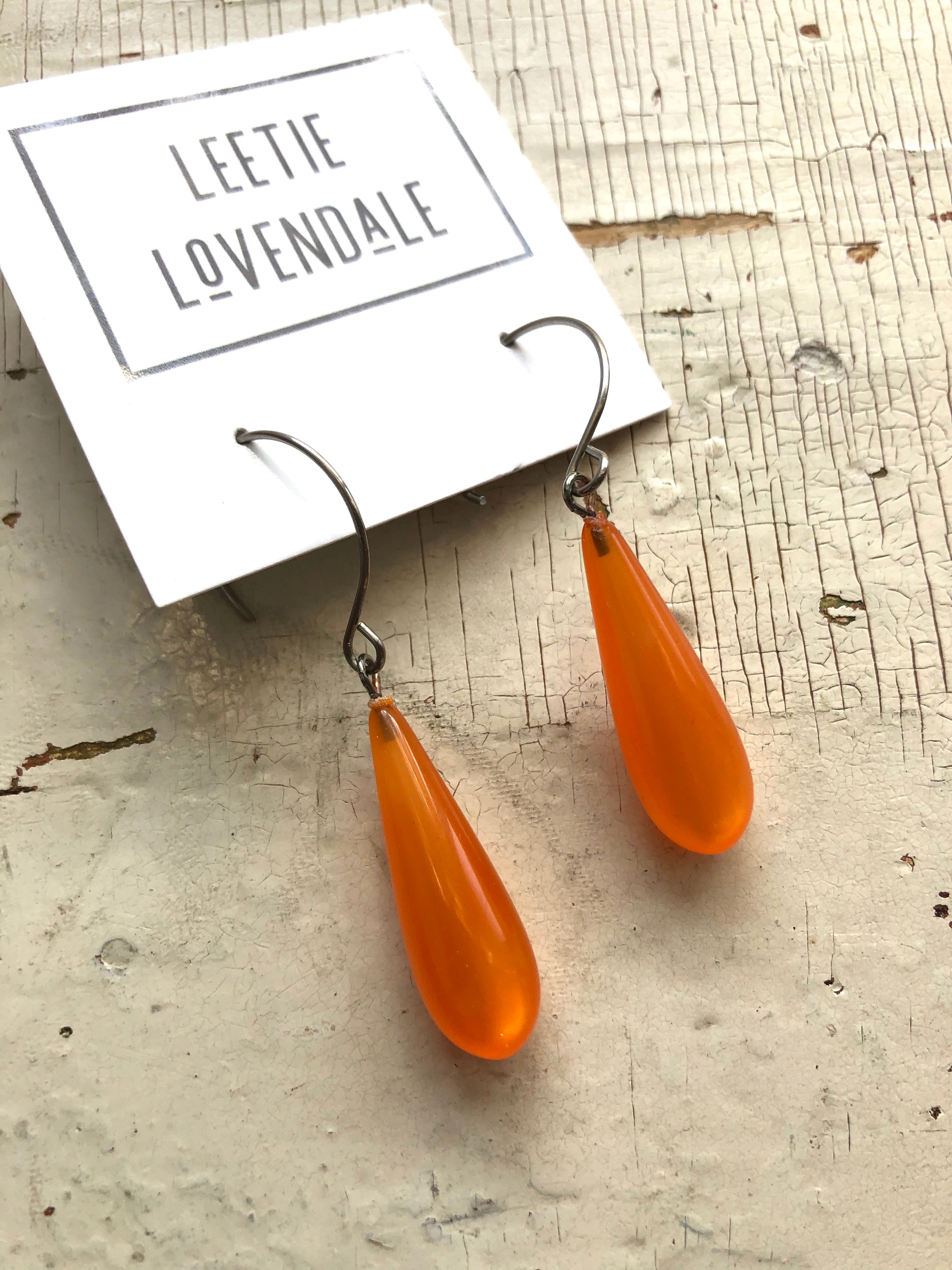 Orange Moonglow LoopDrop Earrings
