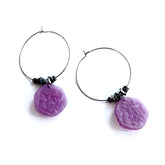 purple stained glass hoops