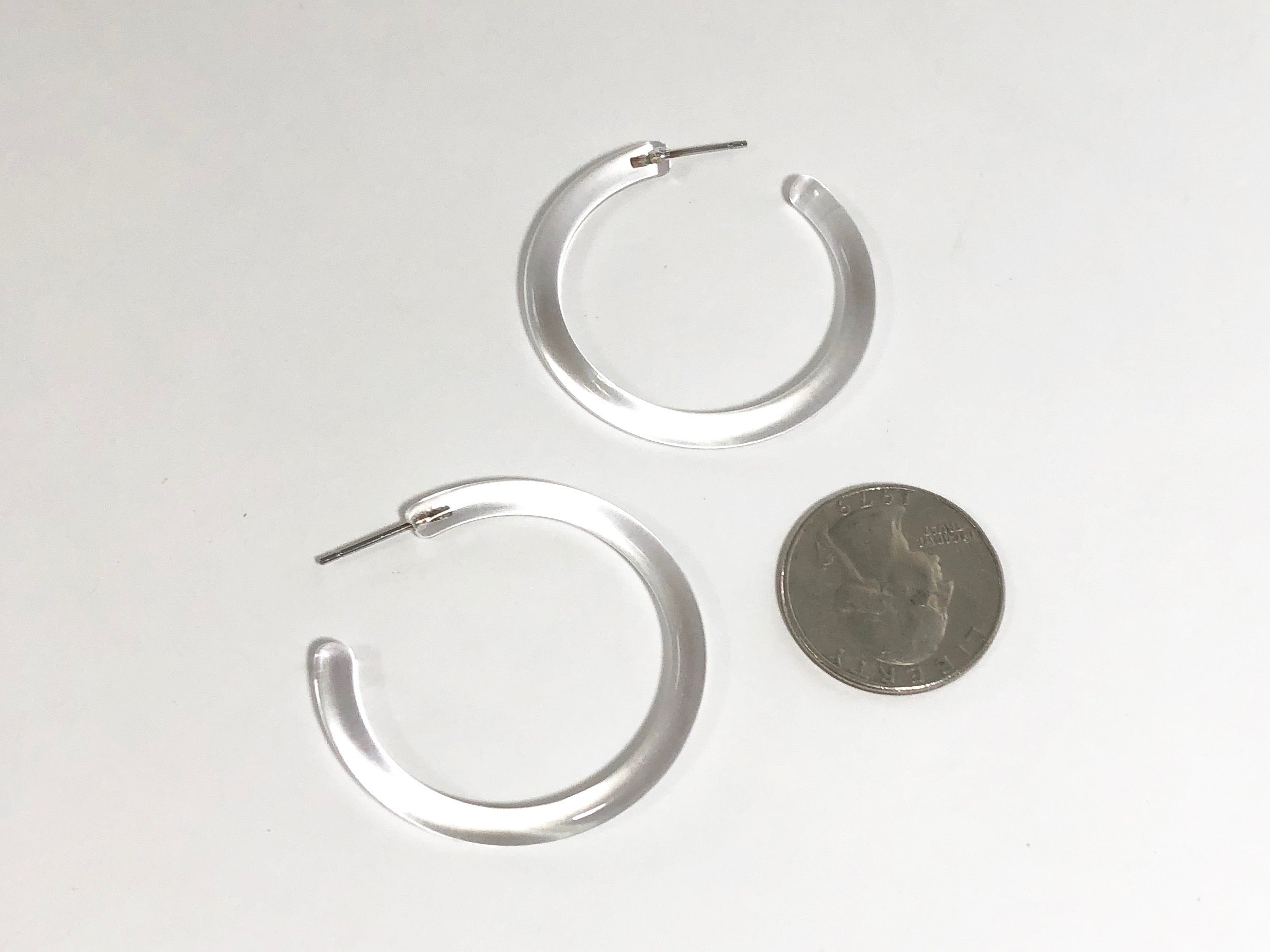 Clear Jelly Large Hoop Earrings - 1.5