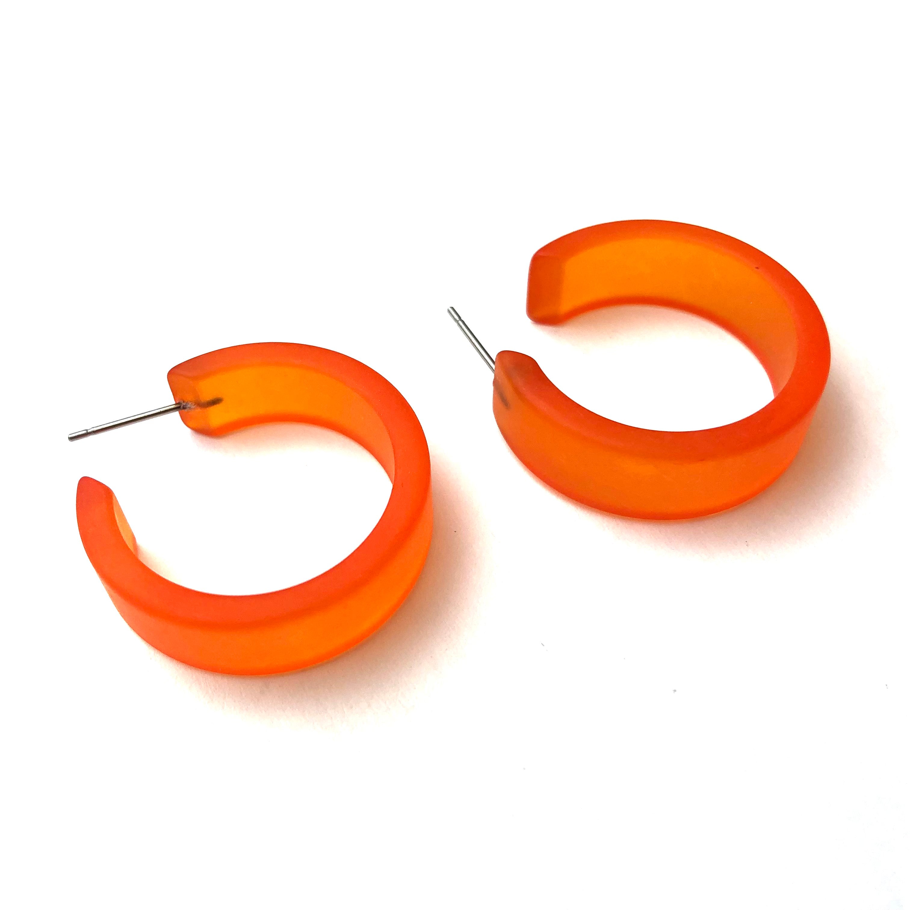 dark orange hoop earrings