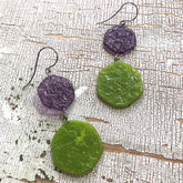 olive green drop earrings