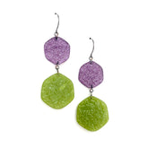 chartreuse purple earrings